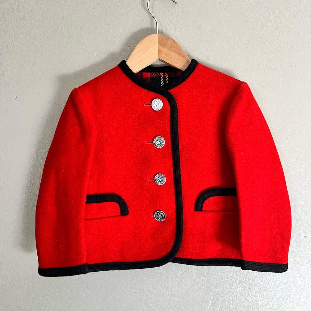 Vintage kids Red Coat Made in England 2T